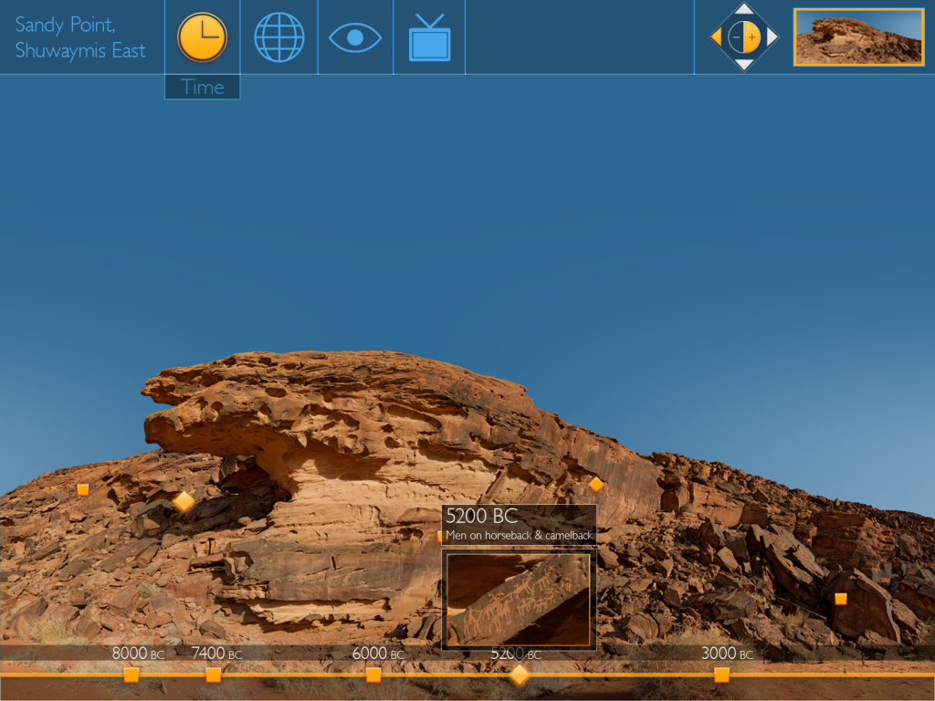 Figure 5. Mockup showing chronological sorting using a timeline, © UPCLOSE