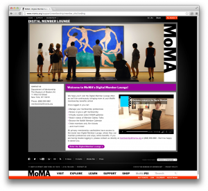 Digital Member Lounge home page
