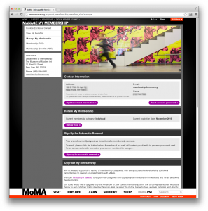 Figure 2: Manage My Membership screen