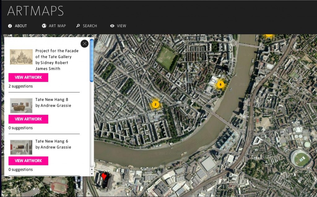 fig 1  Art Maps Screen shot