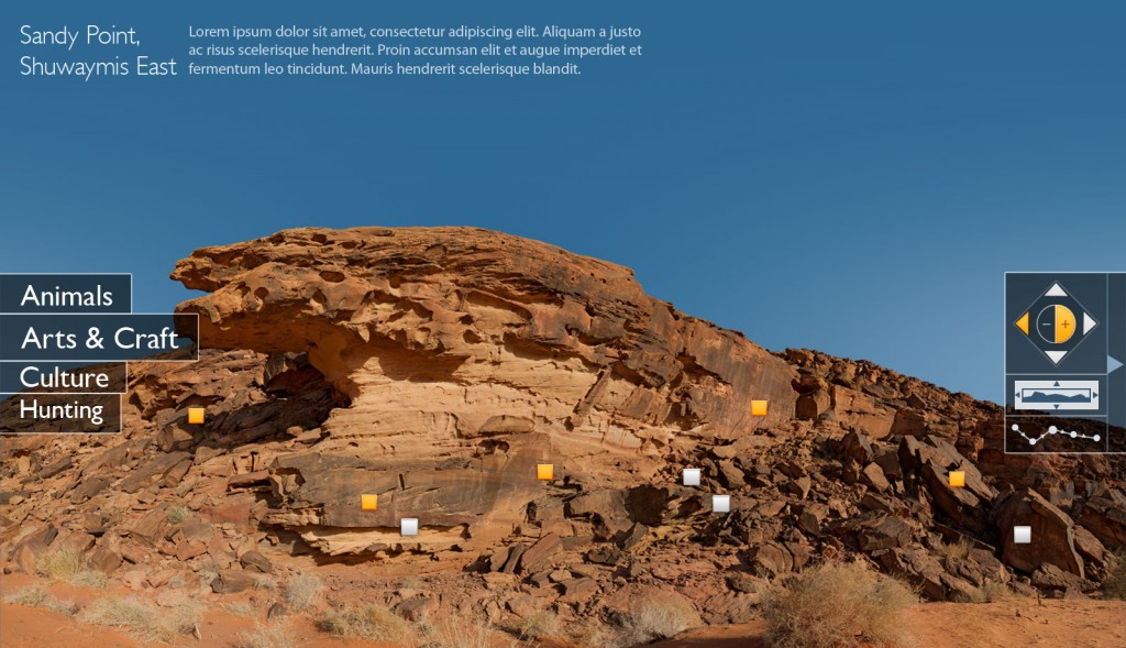 Figure 6. An example of the user interface mockups using themed content structures, © UPCLOSE