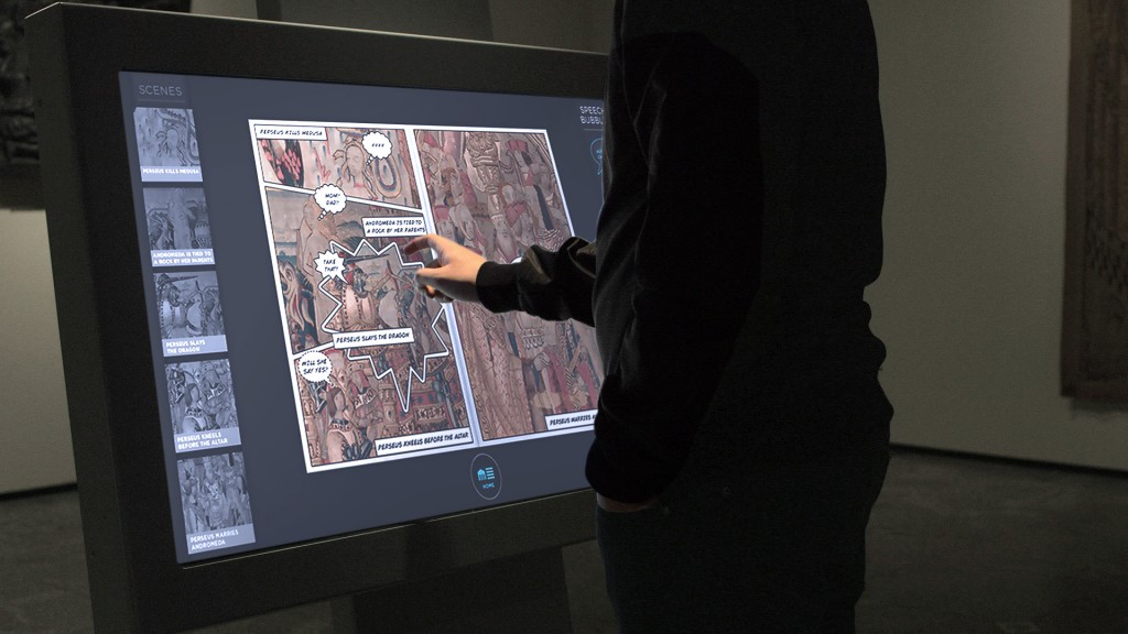 Figure 14: Remix a tapestry into a comic book in the Tell a Story Lens. Photo courtesy of Local Projects
