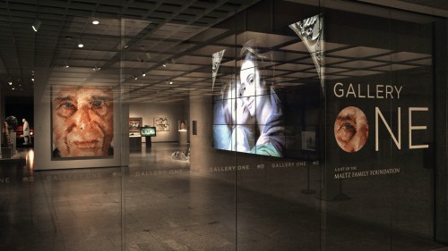 Figure 1: The Beacon, as seen through the entrance to Gallery One. Photo courtesy of Local Projects