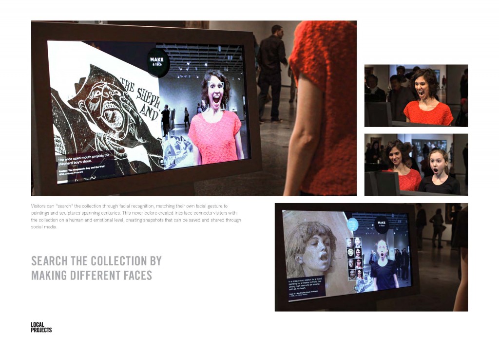 Figure 10: Search the collection by making different faces. Photo courtesy of Local Projects