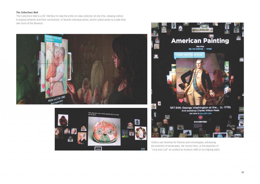 Figure 19: Visual exploration of themes on the Collection Wall.  Photo courtesy of Local Projects