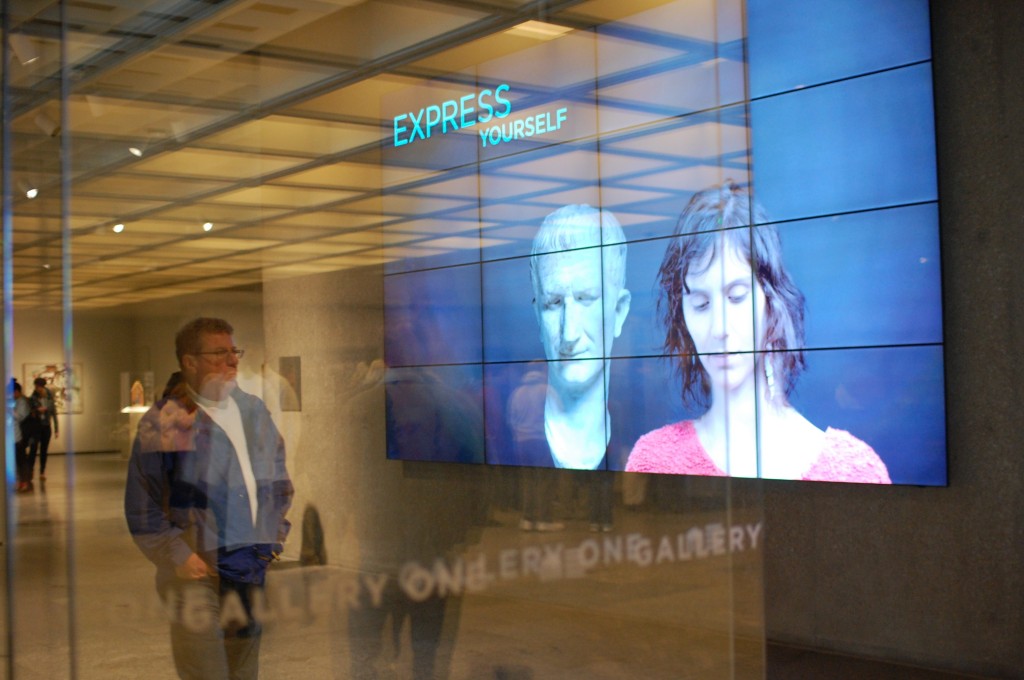 Figure 9: The Beacon, encouraging visitors to engage within Gallery One. Photo courtesy of Local Projects
